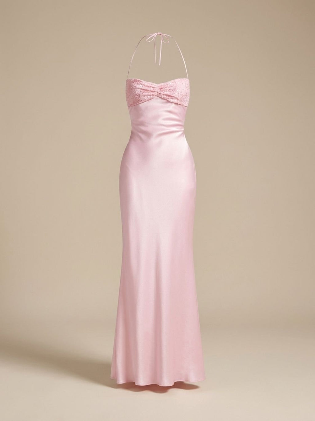 Maxikleid Damen mit Halterneck und figurbetonter Silhouette | A&B - 9 - Annoboutique