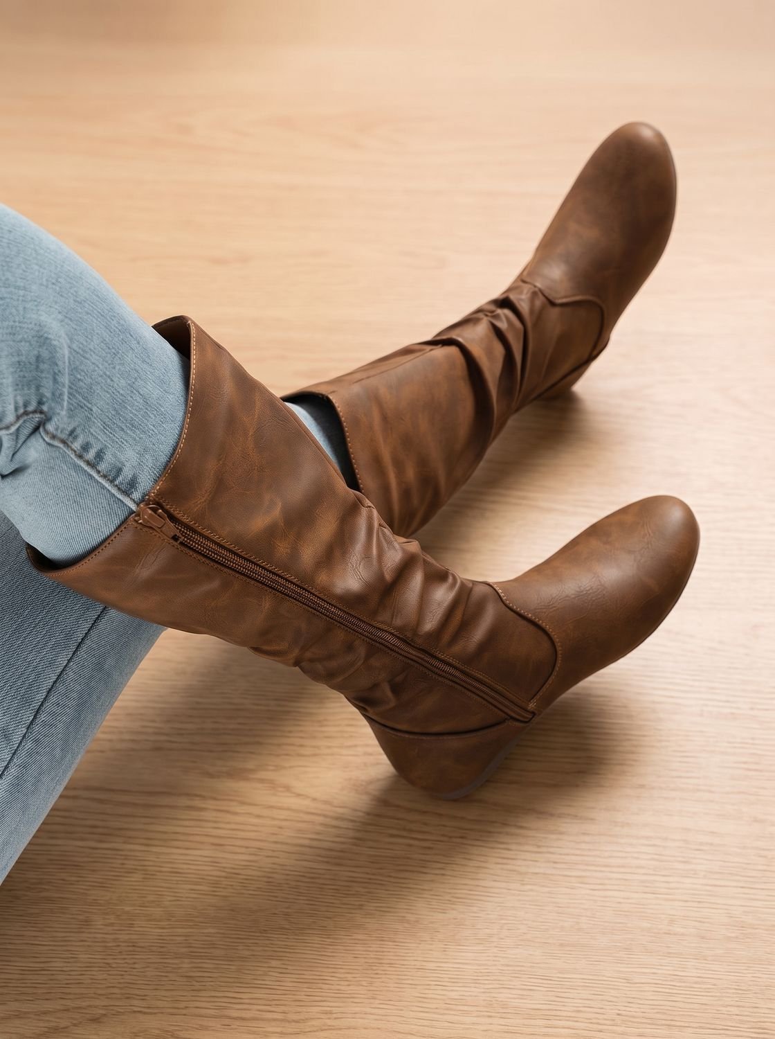 Damenstiefel mit lässigem Schnitt und seitlichem Reißverschluss | A&B - 1 - Annoboutique