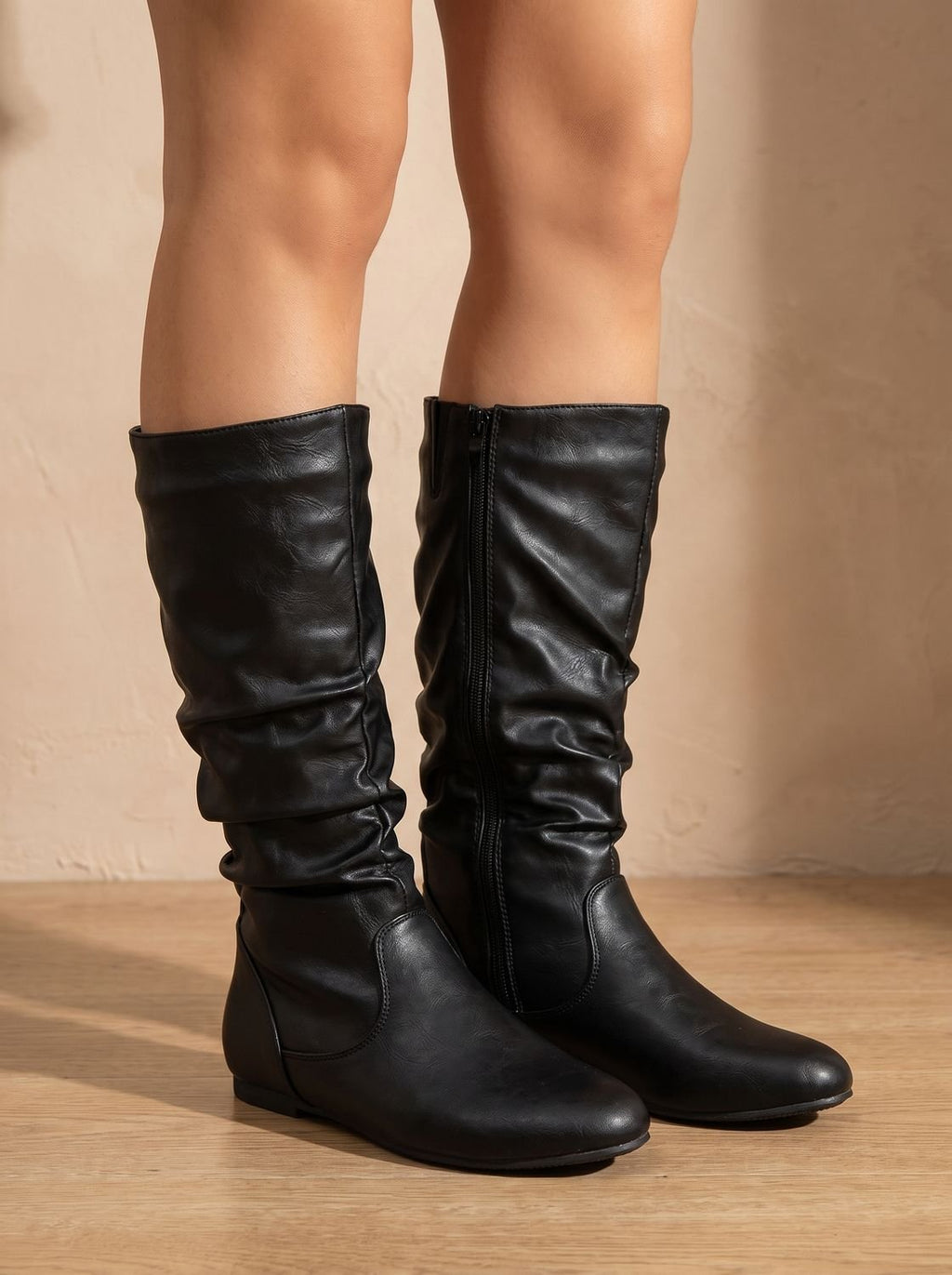 Damenstiefel mit lässigem Schnitt und seitlichem Reißverschluss | A&B - 7 - Annoboutique