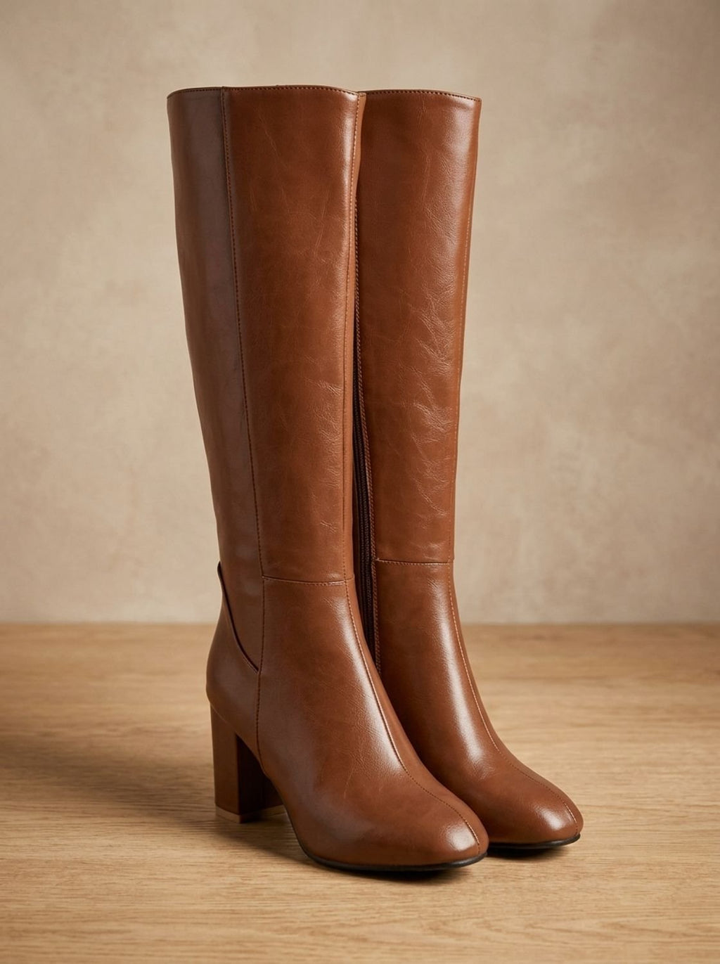 Damen Boots mit Blockabsatz und Reißverschluss | A&B - 3 - Annoboutique