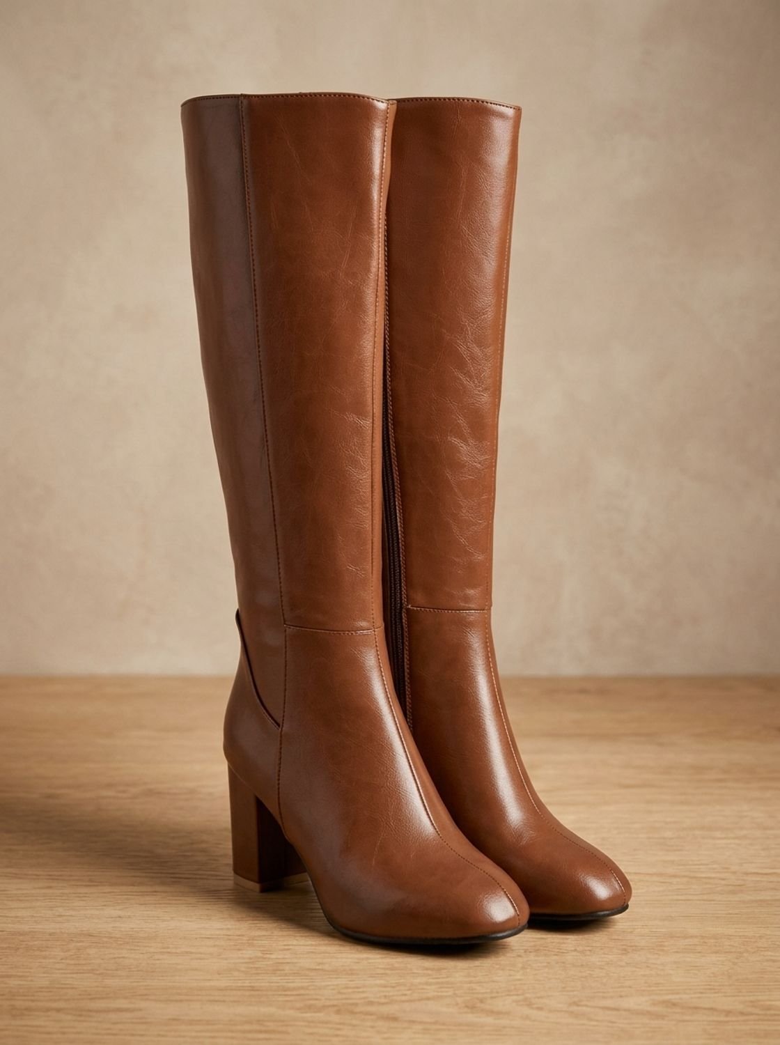 Damen Boots mit Blockabsatz und Reißverschluss | A&B - 3 - Annoboutique