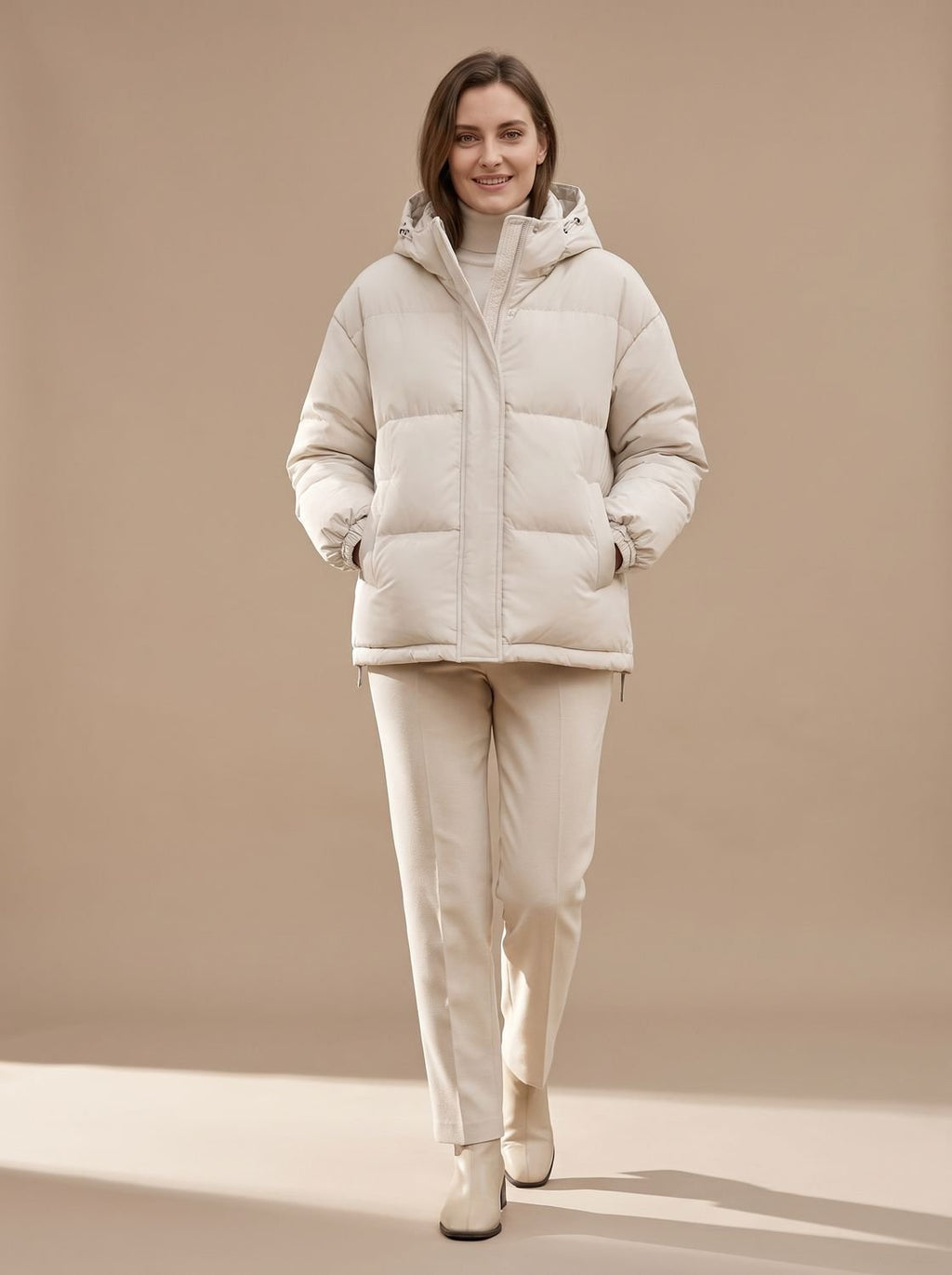 Winterjacke Damen mit Kapuze und lockerer Passform | A&B - 1 - Annoboutique