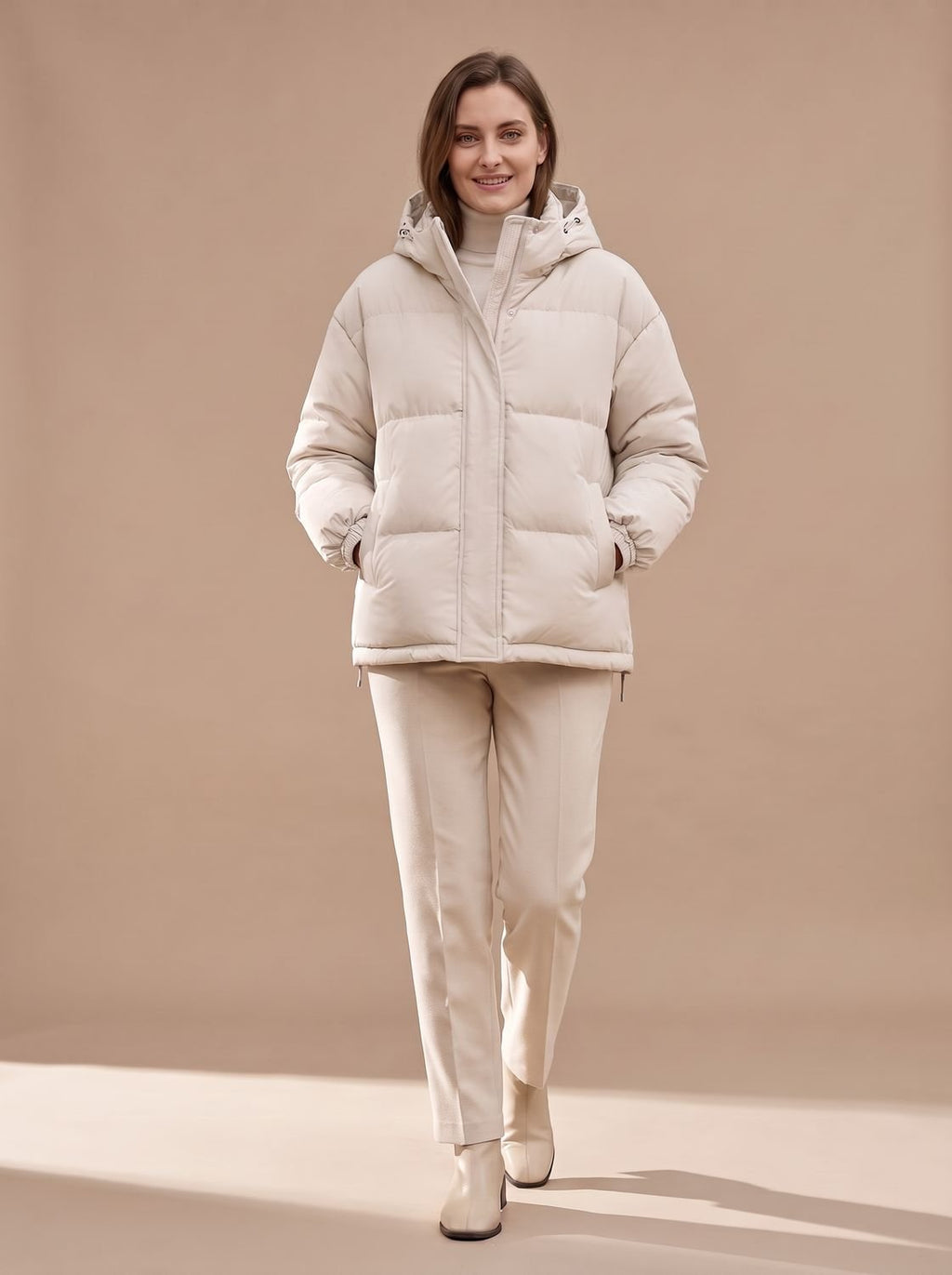 Winterjacke Damen mit Kapuze und lockerer Passform | A&B - 3 - Annoboutique