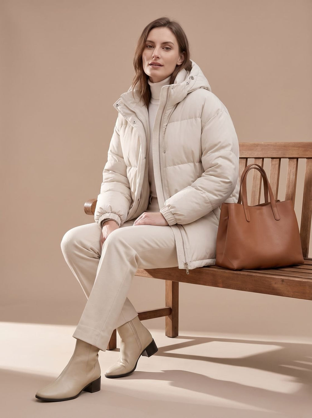 Winterjacke Damen mit Kapuze und lockerer Passform | A&B - 4 - Annoboutique