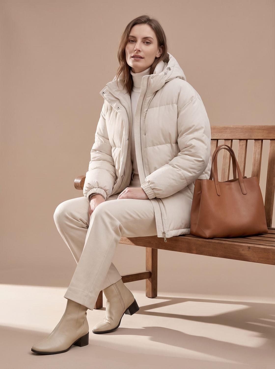 Winterjacke Damen mit Kapuze und lockerer Passform | A&B - 4 - Annoboutique