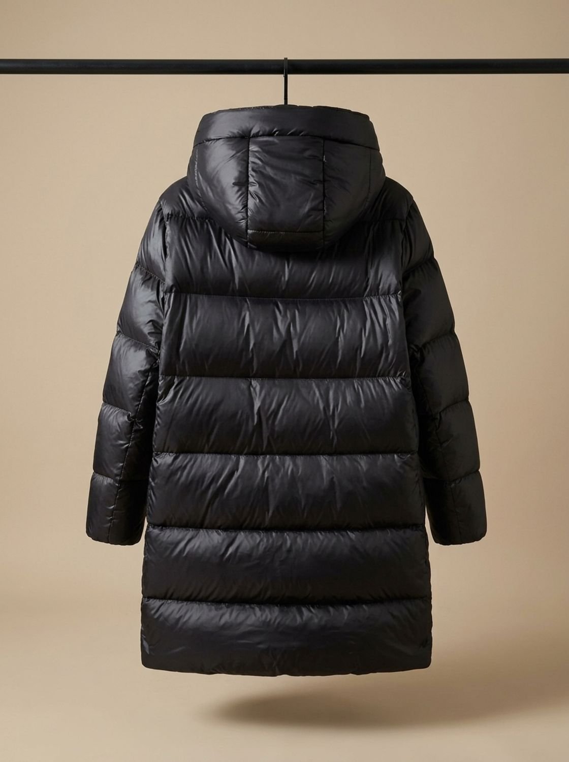 Damen Steppmantel mit Kapuze und langem Schnitt | A&B - 4 - Annoboutique
