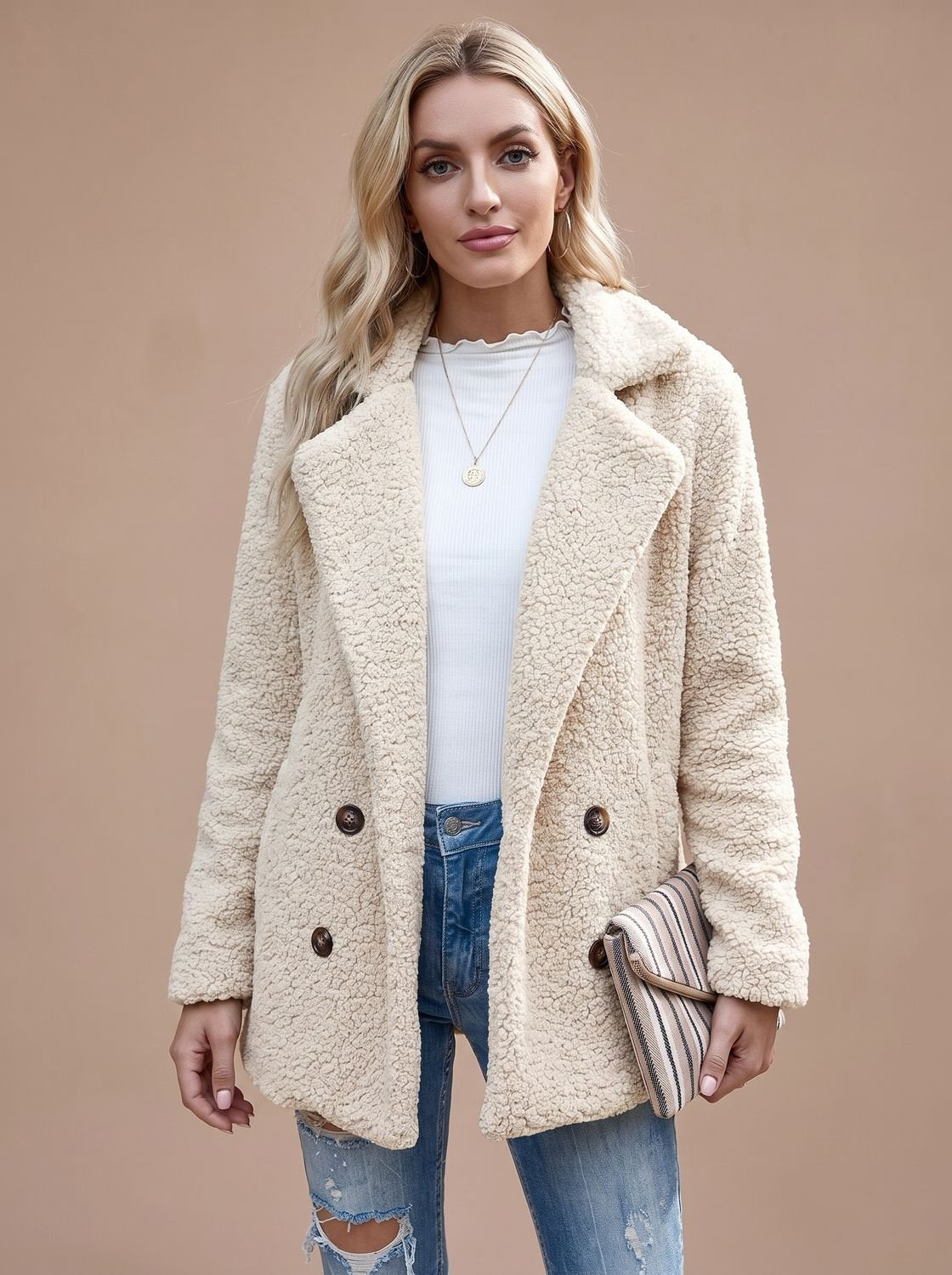 Damenjacke mit doppelter Knopfvariante und Reverskragen - elegant und bequem - 2 - Annoboutique