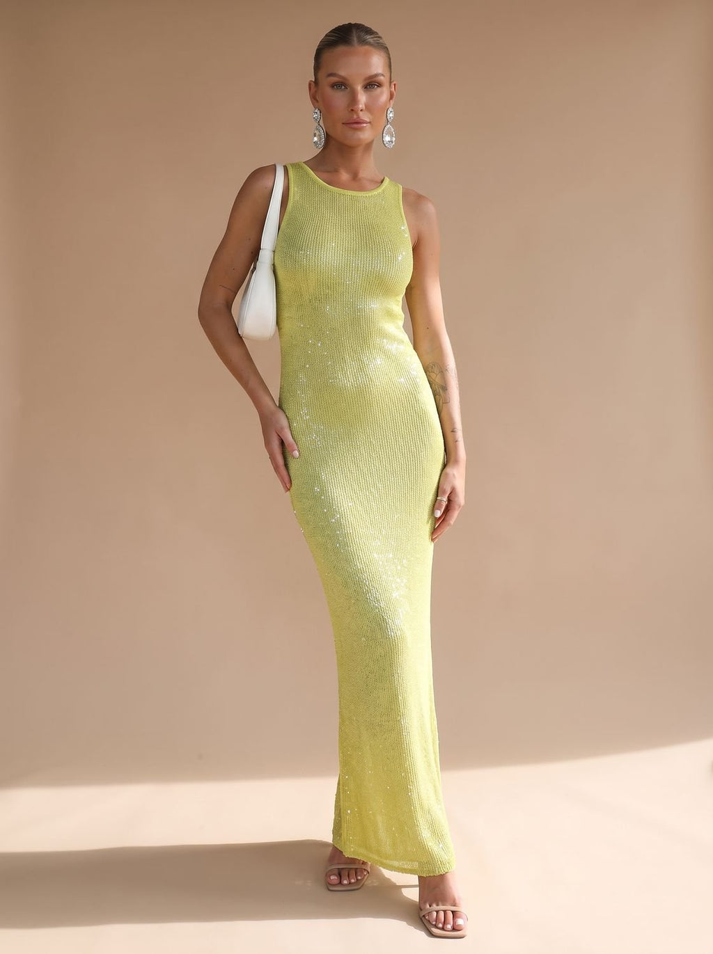 Maxikleid Damen mit figurbetontem Schnitt und Rundhalsausschnitt - 6 - Annoboutique