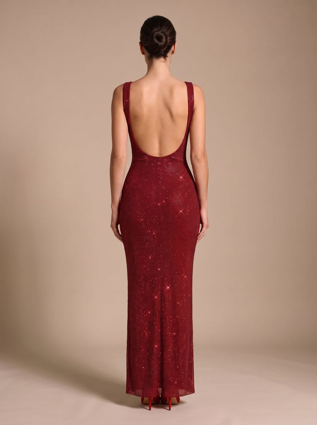 Maxikleid Damen mit taillierter Passform und quadratischem Ausschnitt - 3 - Annoboutique