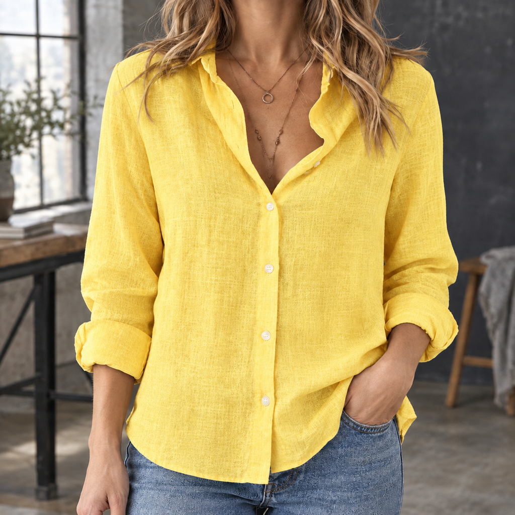 Damen Bluse mit lässigem Schnitt und traditionellem Kragen - 5 - Annoboutique