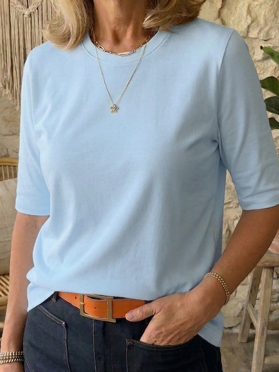 Damen T-Shirt mit halben Ärmeln und lockerer Passform - 8 - Annoboutique
