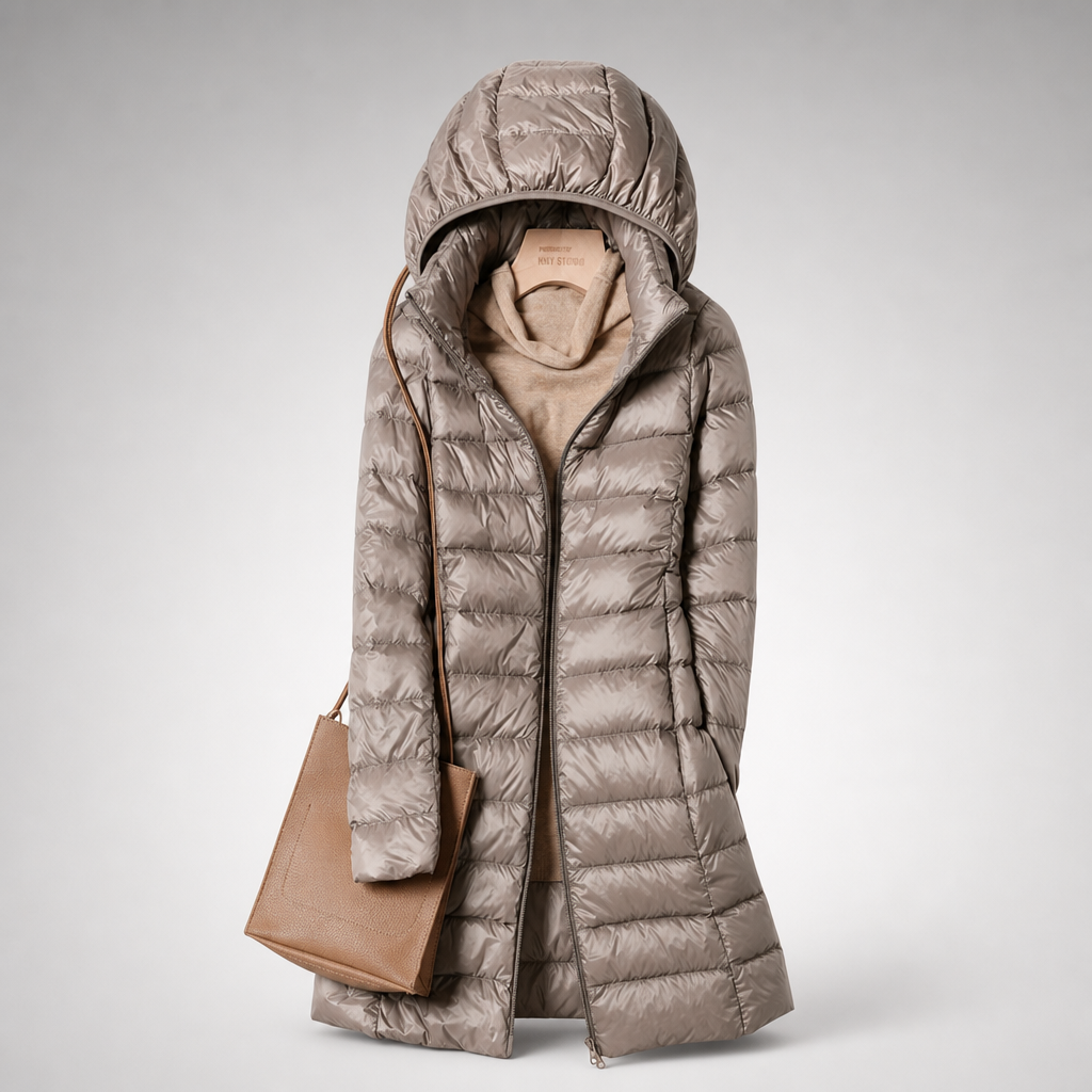 Damen Steppjacke mit abnehmbarer Kapuze und tailliertem Schnitt - 4 - Annoboutique