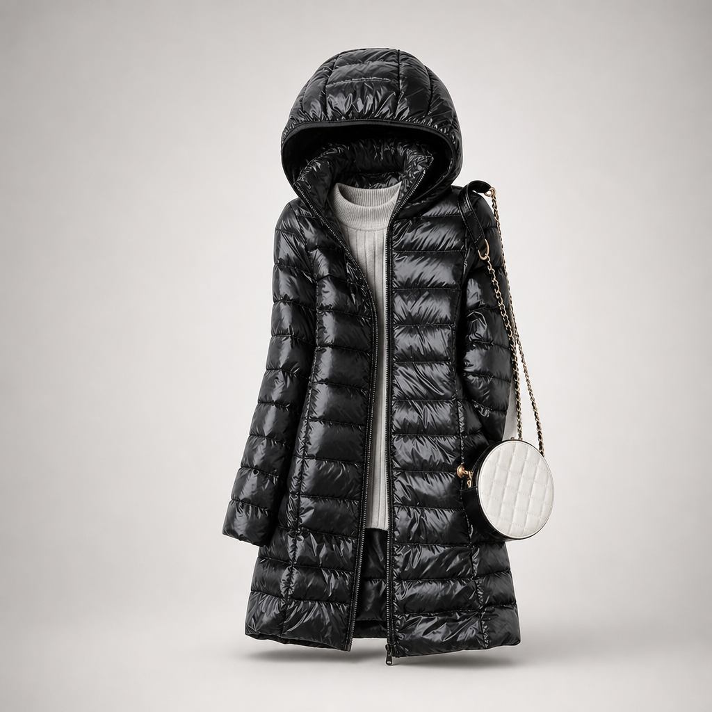 Damen Steppjacke mit abnehmbarer Kapuze und tailliertem Schnitt - 5 - Annoboutique