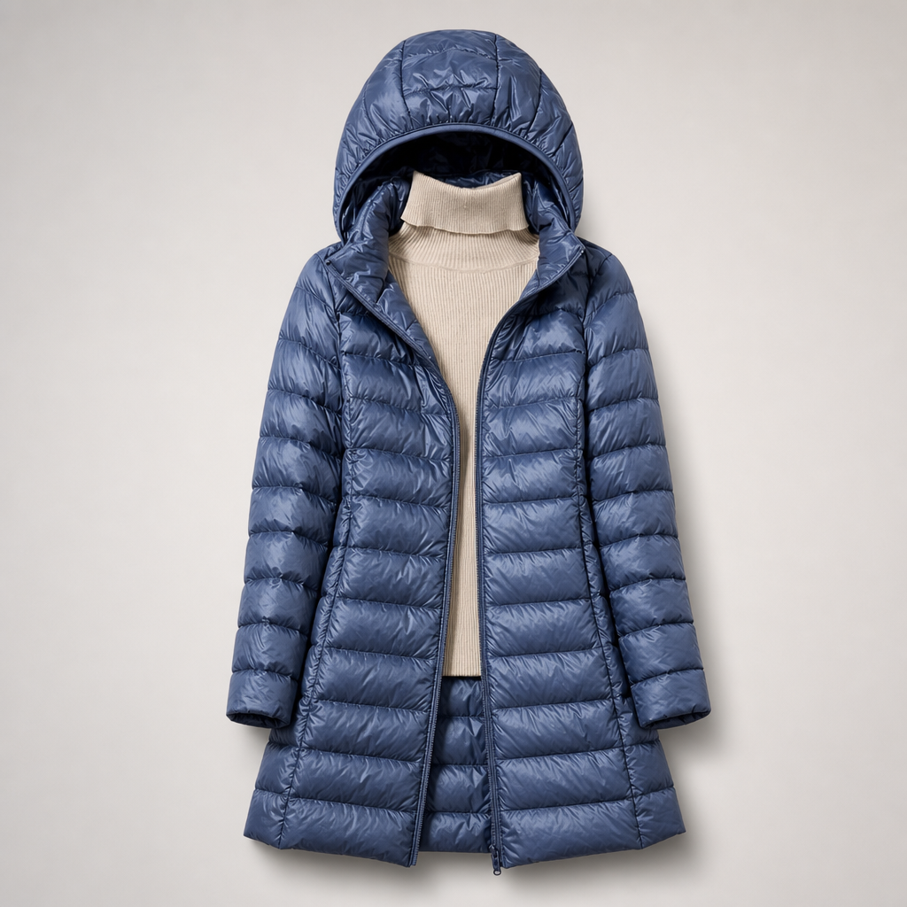 Damen Steppjacke mit abnehmbarer Kapuze und tailliertem Schnitt - 6 - Annoboutique