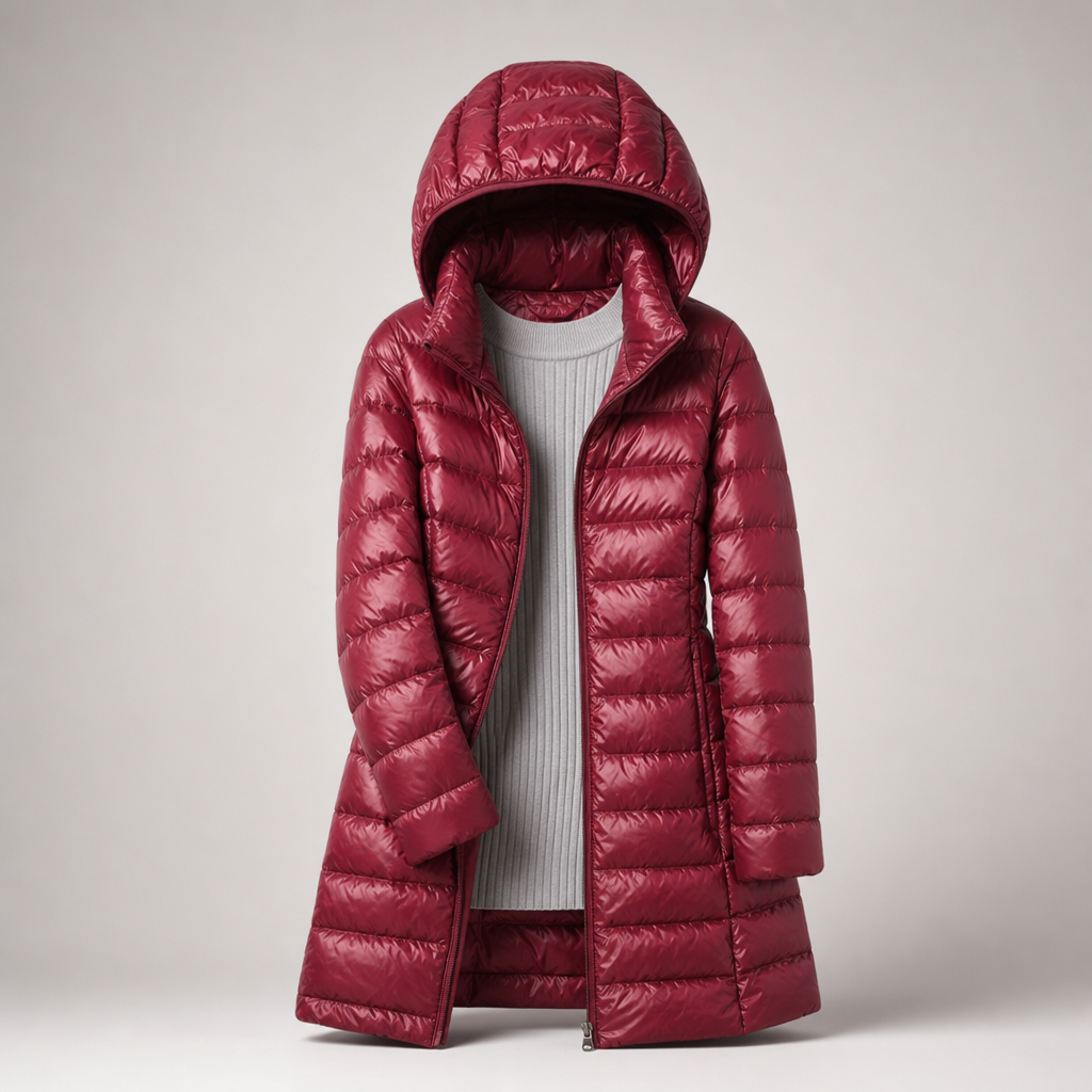 Damen Steppjacke mit abnehmbarer Kapuze und tailliertem Schnitt - 8 - Annoboutique
