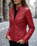 Damen Jacke mit tailliertem Schnitt und modernem Stehkragen - 1 - Annoboutique