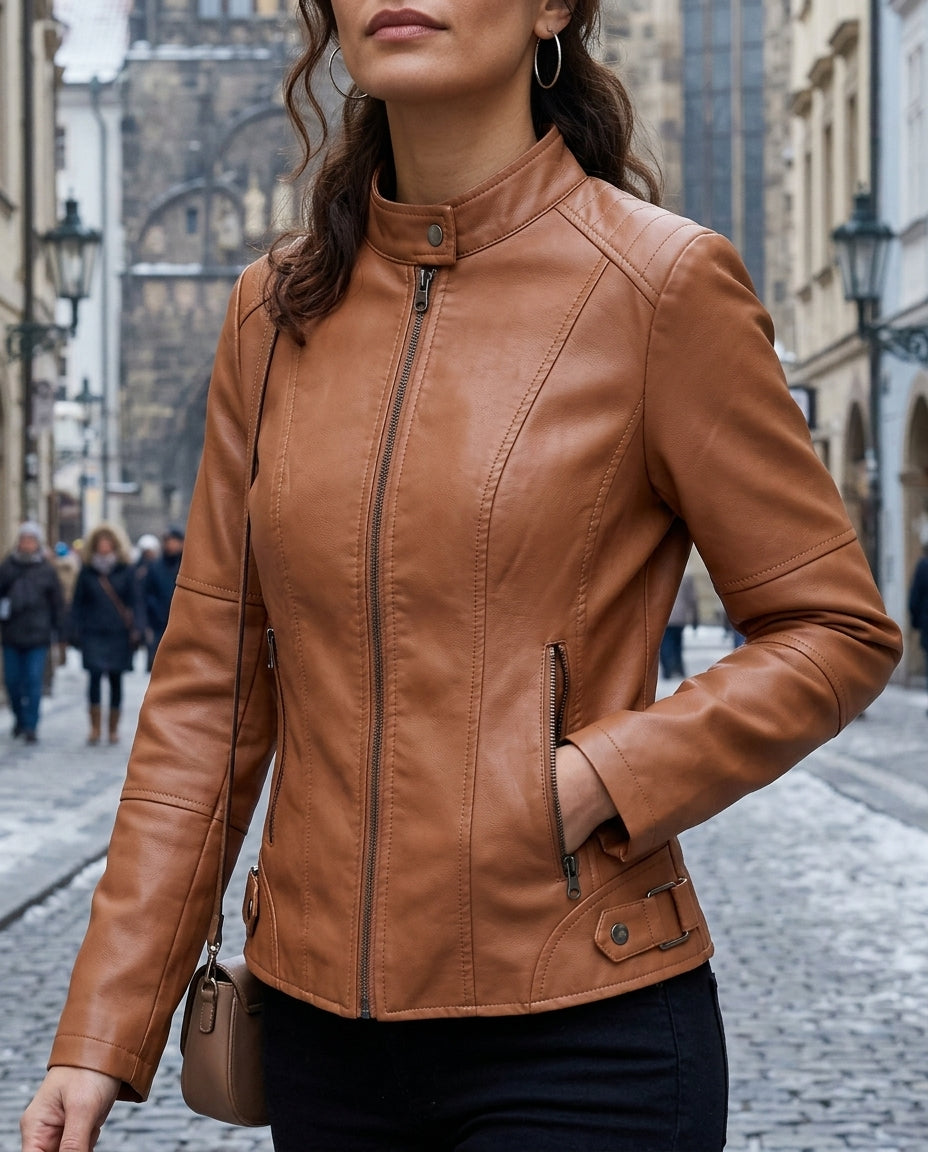 Damen Jacke mit tailliertem Schnitt und modernem Stehkragen - 3 - Annoboutique