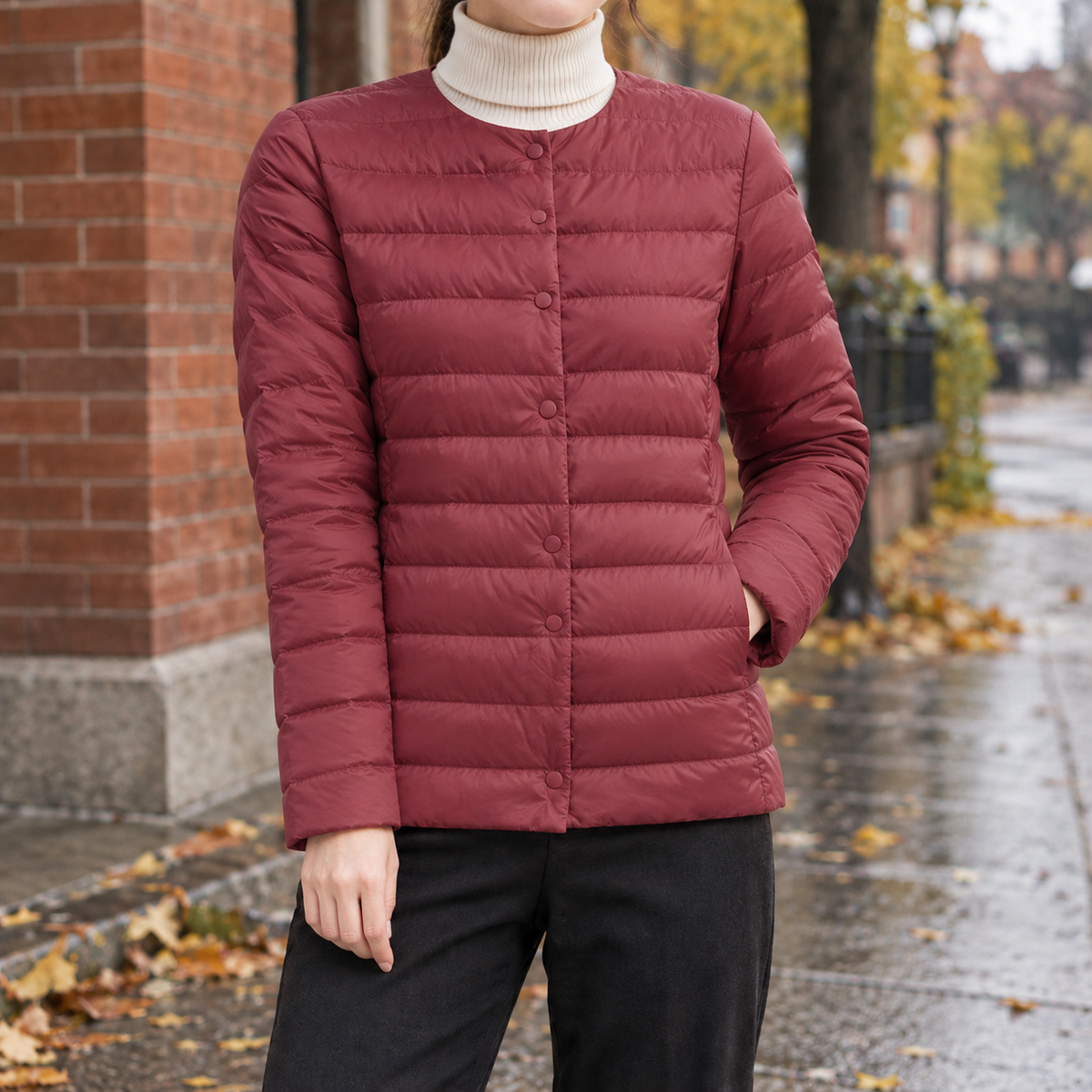 Damen Steppjacke mit modernem Schnitt und praktischen Taschen - 4 - Annoboutique