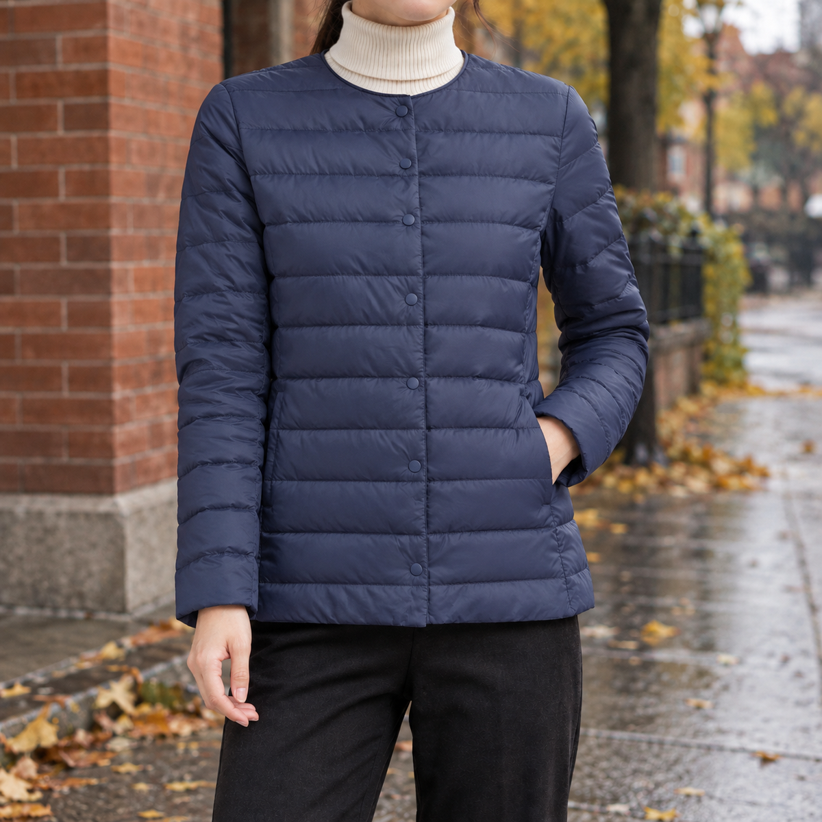 Damen Steppjacke mit modernem Schnitt und praktischen Taschen - 5 - Annoboutique