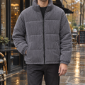 Herrenjacke mit Stehkragen und durchgehendem Reißverschluss – gepolsterte Passform - 1 - Annoboutique