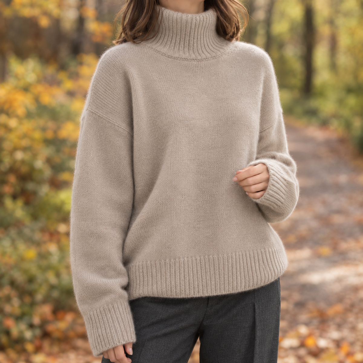 Damen Pullover mit hohem Kragen und lässiger Passform - ideal für entspannte Tage - 4 - Annoboutique