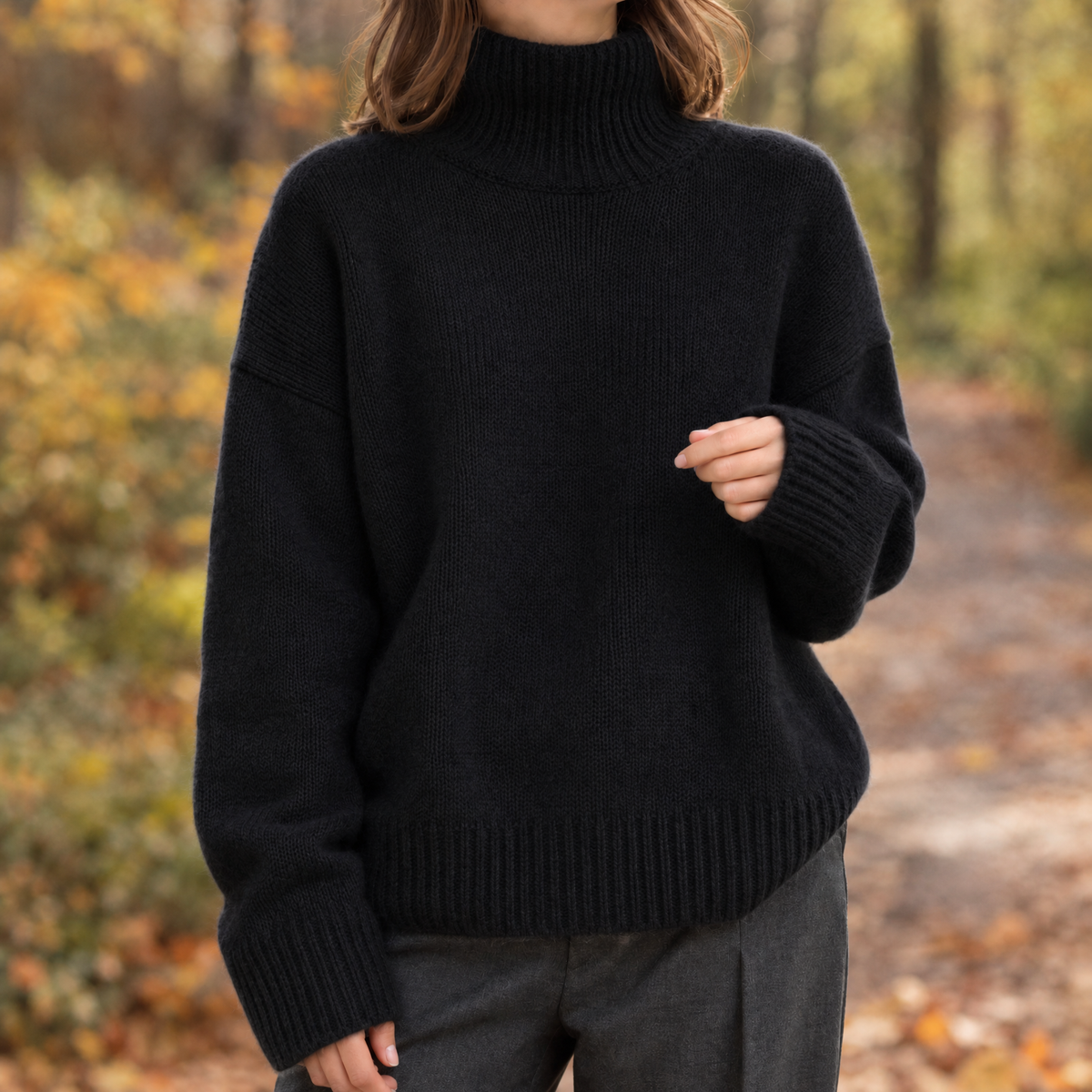 Damen Pullover mit hohem Kragen und lässiger Passform - ideal für entspannte Tage - 5 - Annoboutique