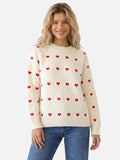 Pullover Damen mit Herz-Muster und klassischem Schnitt | A&B - 1 - Annoboutique