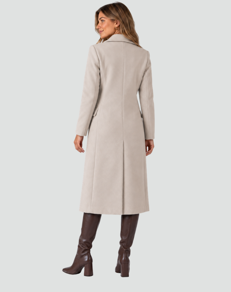 Damen Mantel mit doppeltem Knopfverschluss und taillierter Silhouette - 11 - Annoboutique