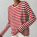 Pullover Damen mit klassischem Rundhals und lässigem Streifenlook | A&B - 1 - Annoboutique