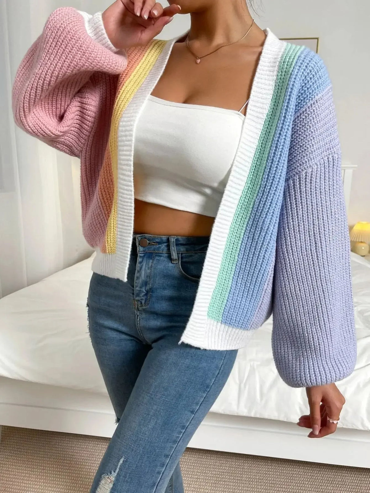 Cardigan Damen mit lässigem Schnitt und weitem Ärmel | A&B - 1 - Annoboutique