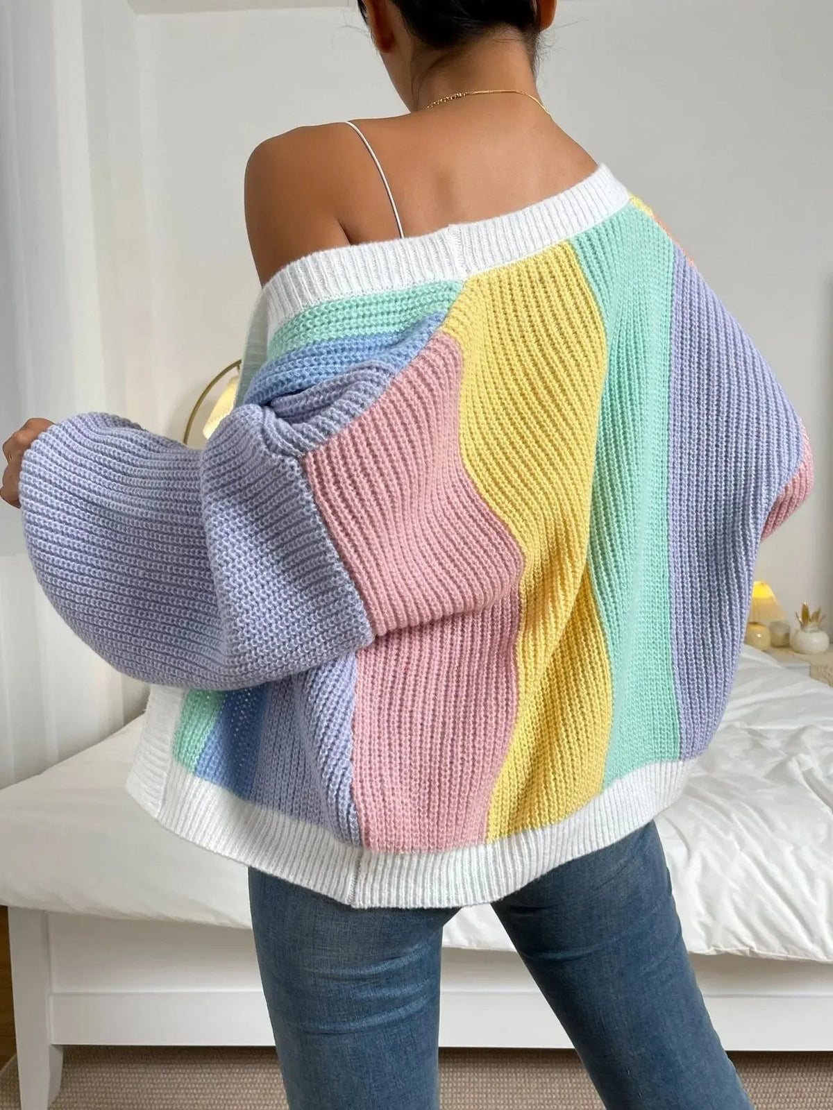 Cardigan Damen mit lässigem Schnitt und weitem Ärmel | A&B - 2 - Annoboutique