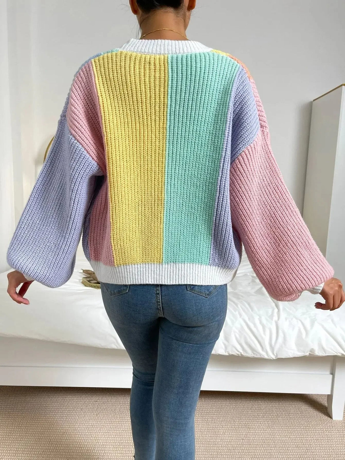 Cardigan Damen mit lässigem Schnitt und weitem Ärmel | A&B - 3 - Annoboutique