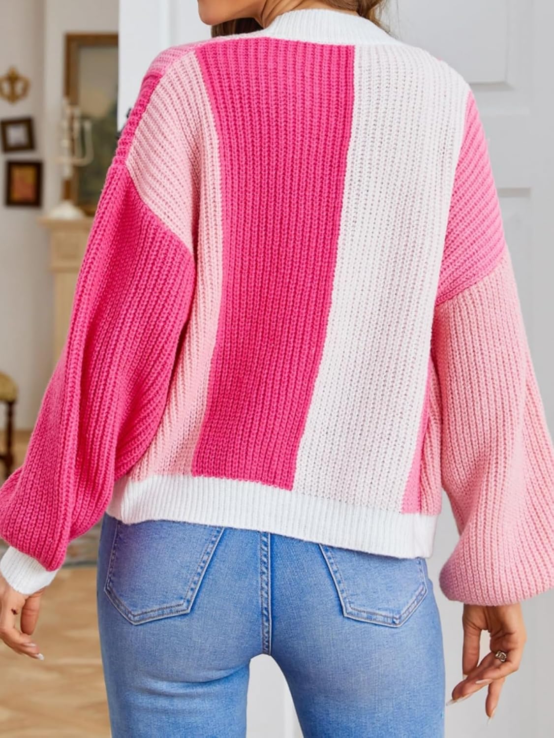 Cardigan Damen mit lässigem Schnitt und weitem Ärmel | A&B - 5 - Annoboutique