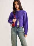 Damen Cardigan mit lockerer Passform und Knopfverschluss | A&B - 2 - Annoboutique