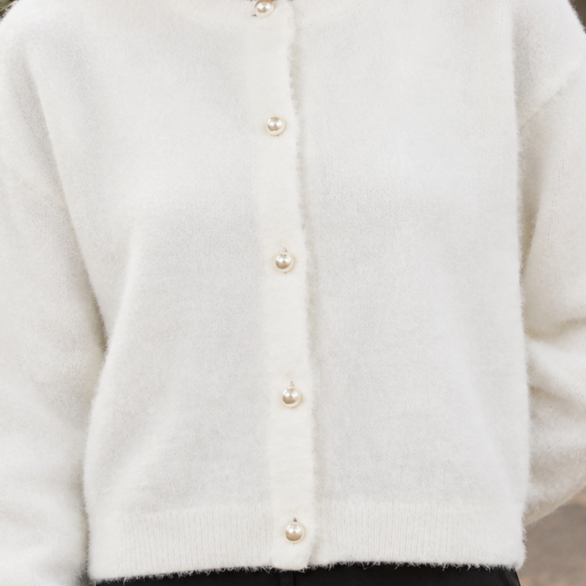 Damen Cardigan mit Knopfleiste und lockerer Passform | A&B - 2 - Annoboutique