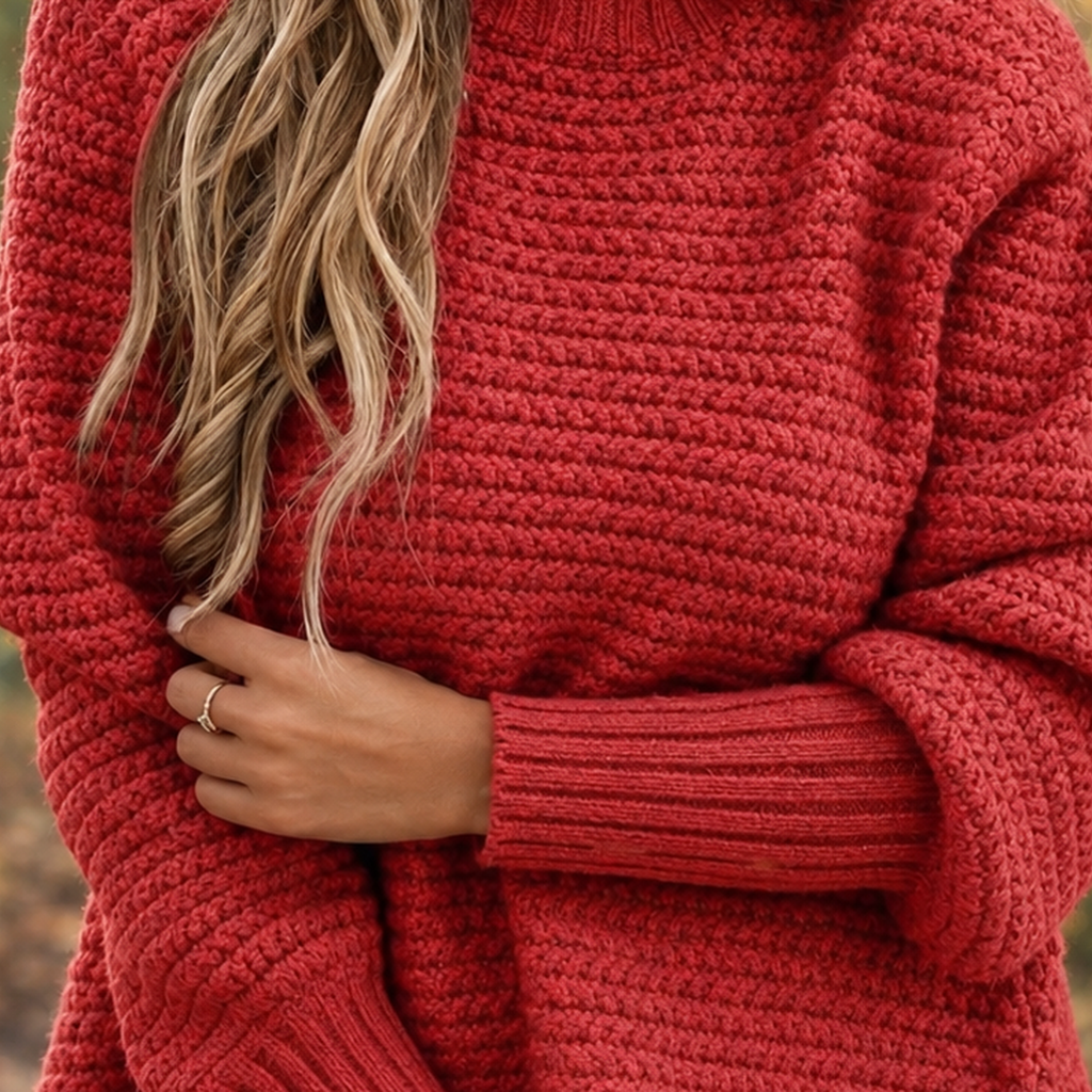 Damen Pullover mit lässigem Schnitt und seitlichen Schlitzen | A&B - 2 - Annoboutique