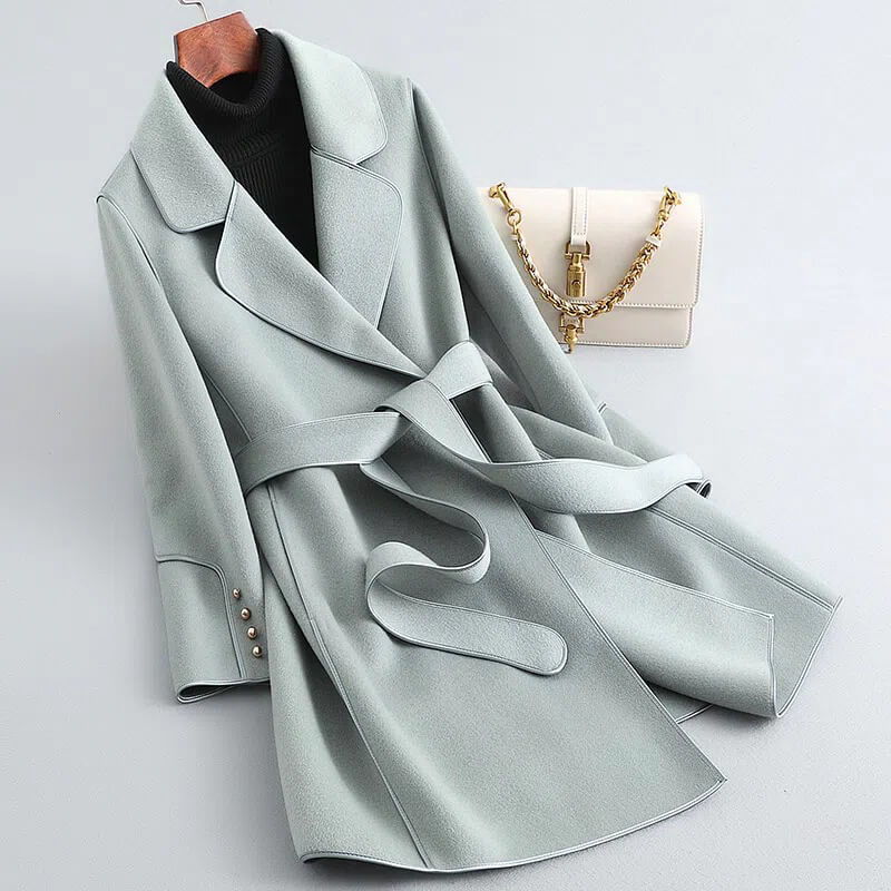 Trench Coat Damen mit Gürtel und elegantem Schnitt | A&B - 4 - Annoboutique