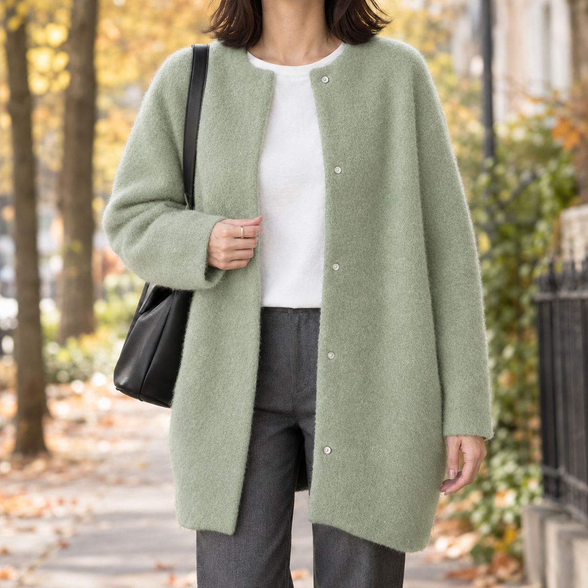 Damen Cardigan mit lässigem Schnitt und Knopfverschluss - 6 - Annoboutique
