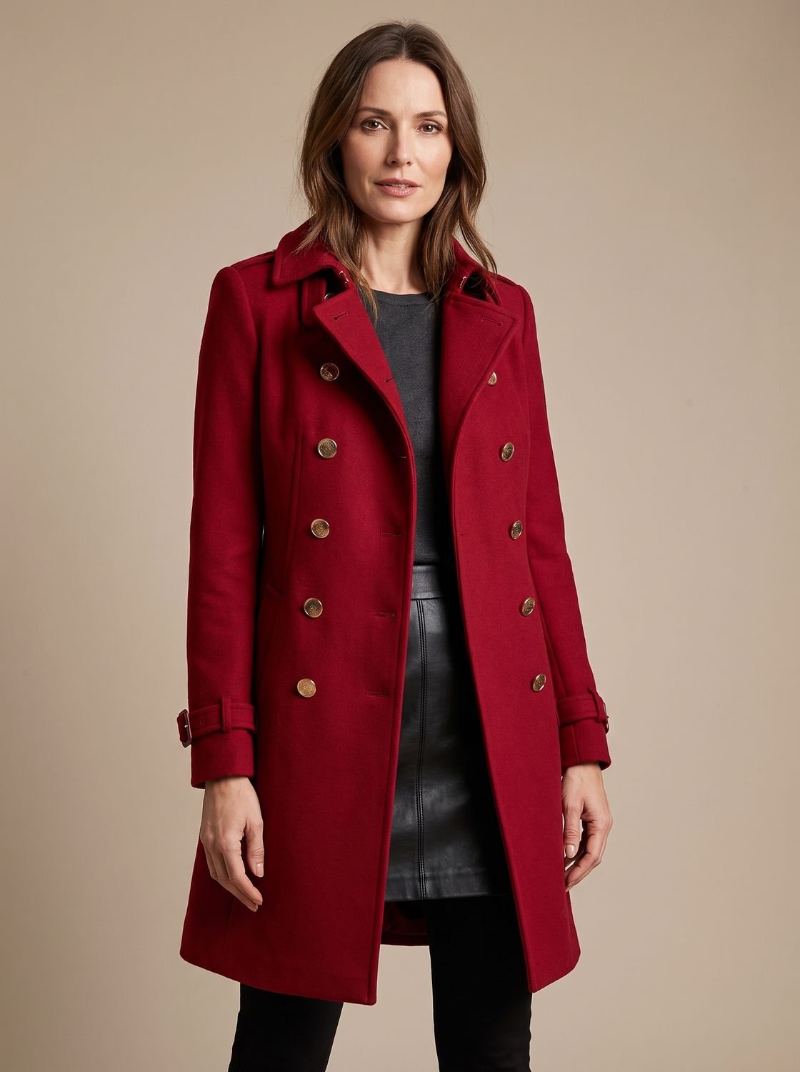 Damen Mantel mit doppelter Knopfleiste und tailliertem Schnitt - 1 - Annoboutique