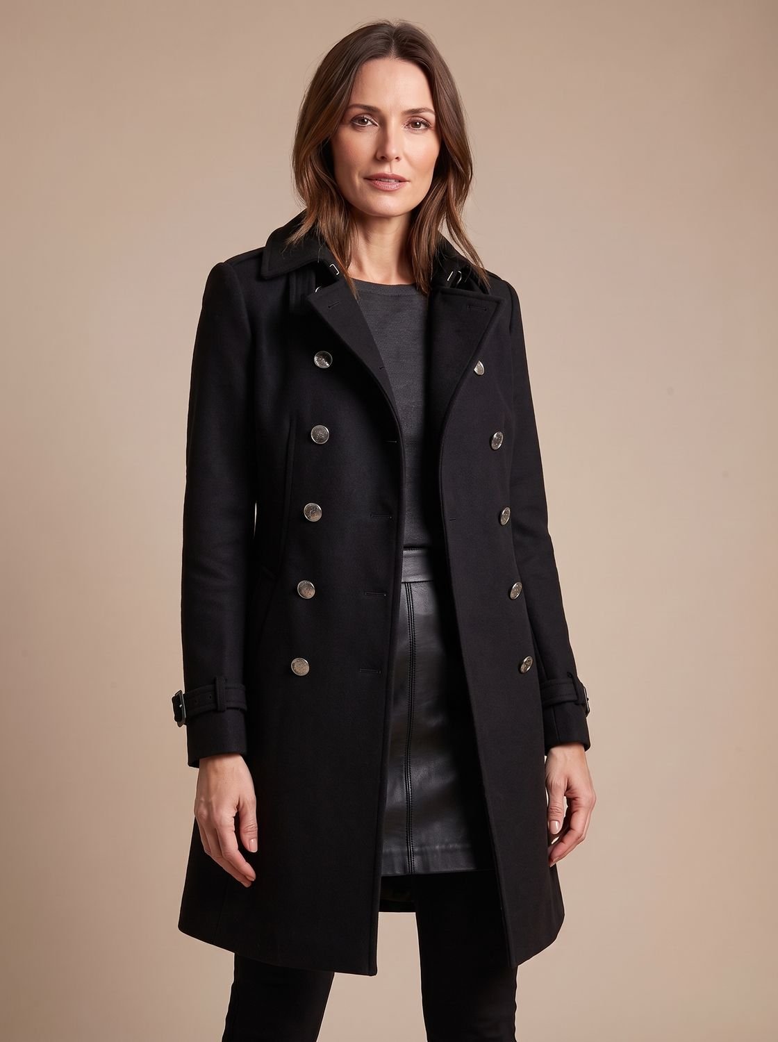 Damen Mantel mit doppelter Knopfleiste und tailliertem Schnitt - 2 - Annoboutique