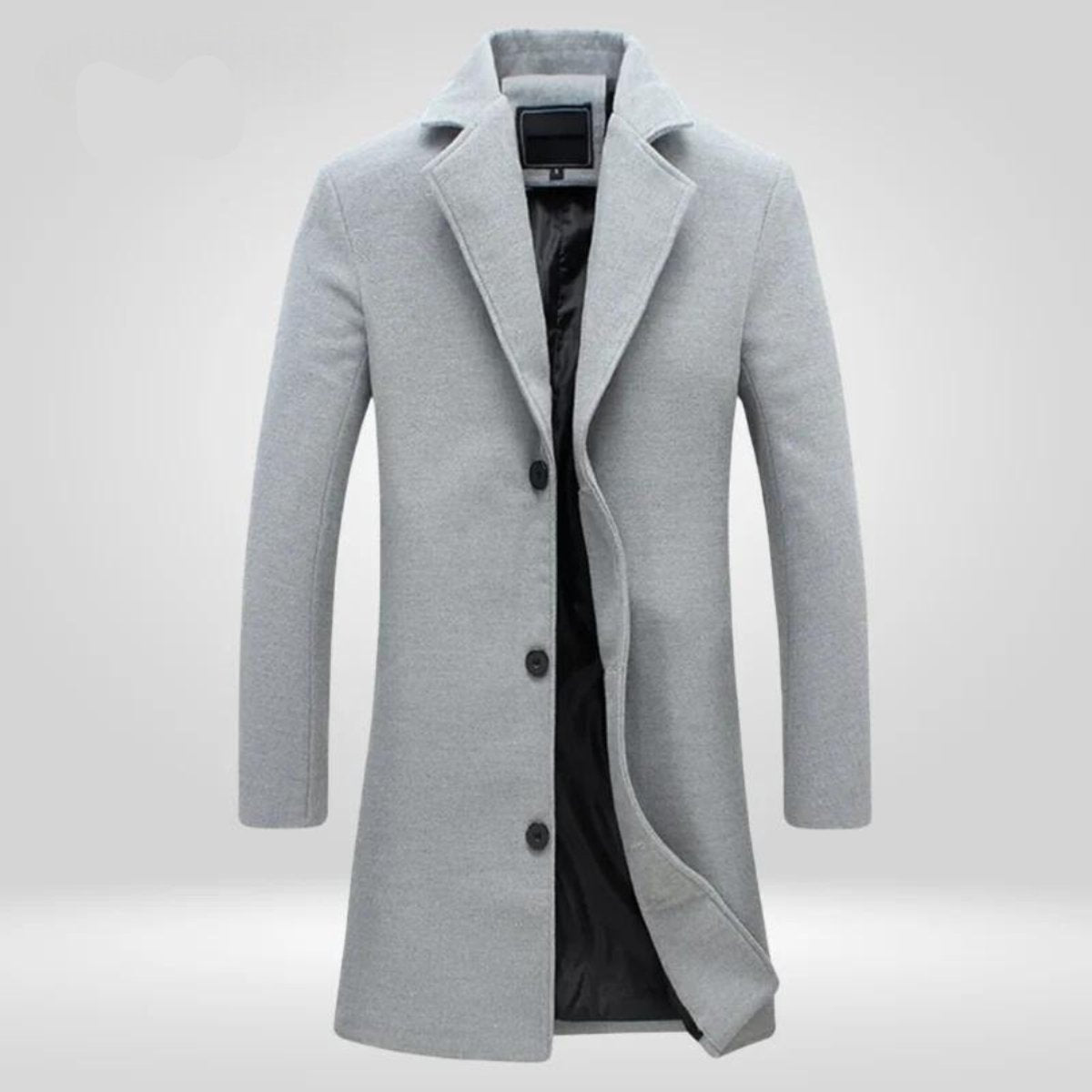 Herren Langmantel mit Reverskragen und einreihigem Schnitt - 2 - Annoboutique