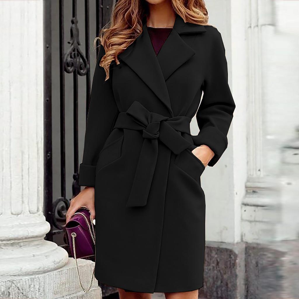 Damenmantel mit Taillengürtel und klassischem Schnitt – stilvoller Look - 2 - Annoboutique