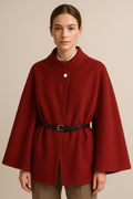 Damen Mantel mit elegantem Schnitt und Taillengürtel - 1 - Annoboutique