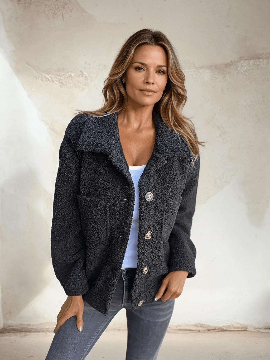 Damenjacke mit lässigem Schnitt und praktischen Taschen - 2 - Annoboutique