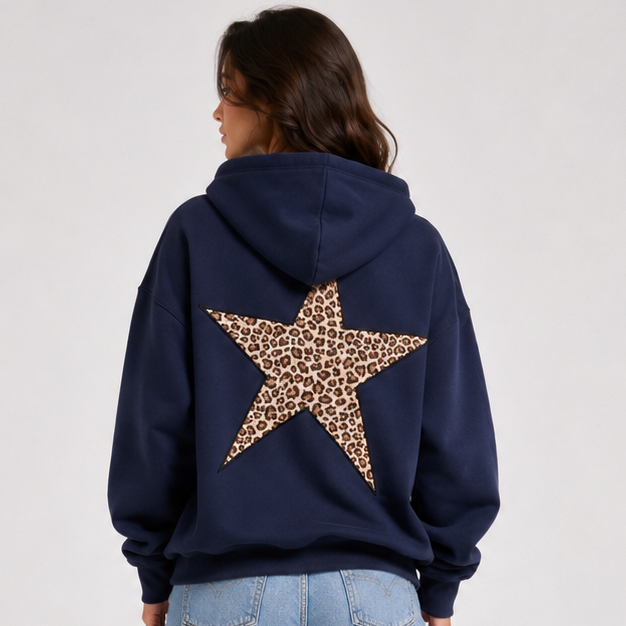 Hoodie Damen im lässigen Stil mit auffälligem Sternenmotiv - 1 - Annoboutique