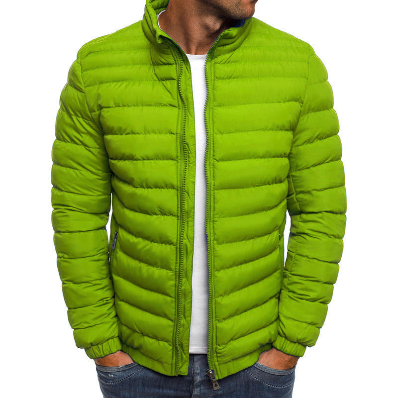 Moderne Herren Steppjacke mit hohem Kragen und durchgehendem Reißverschluss - 1 - Annoboutique