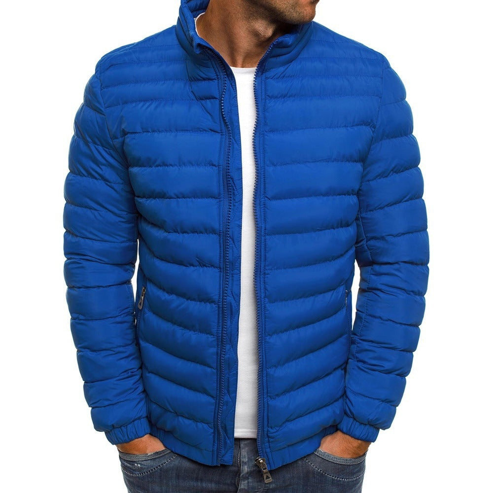 Moderne Herren Steppjacke mit hohem Kragen und durchgehendem Reißverschluss - 8 - Annoboutique
