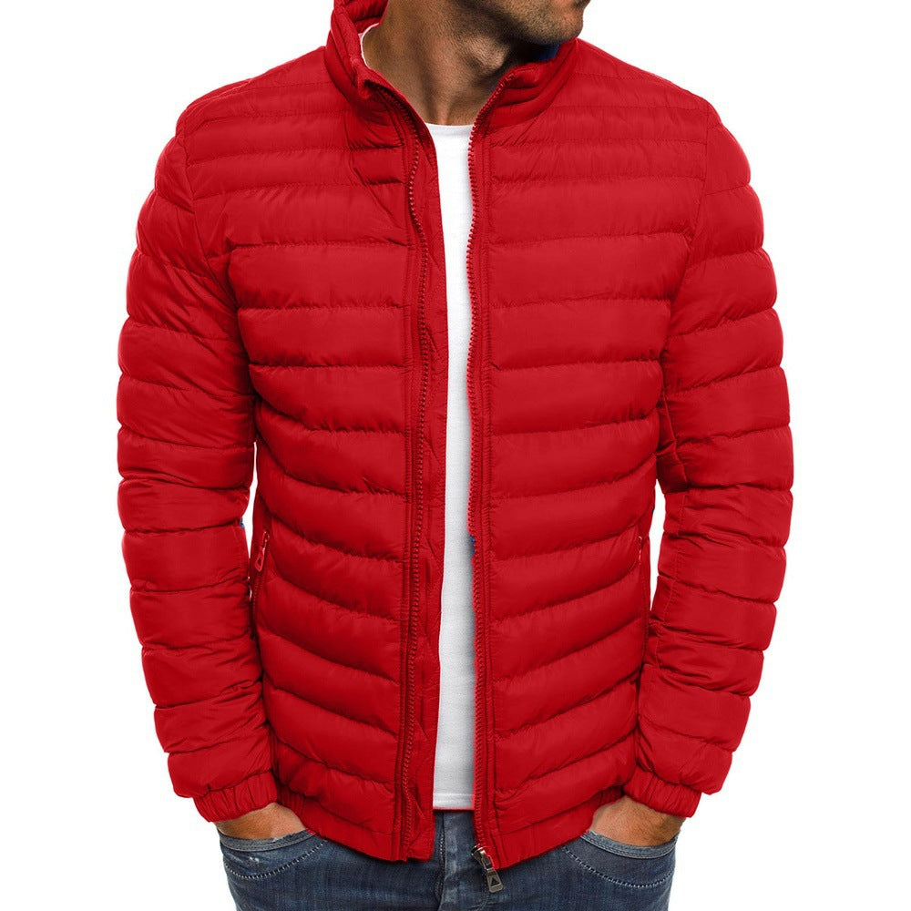 Moderne Herren Steppjacke mit hohem Kragen und durchgehendem Reißverschluss - 12 - Annoboutique