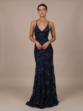 Maxikleid Damen mit tiefem V-Ausschnitt und Rückenschnürung - 1 - Annoboutique