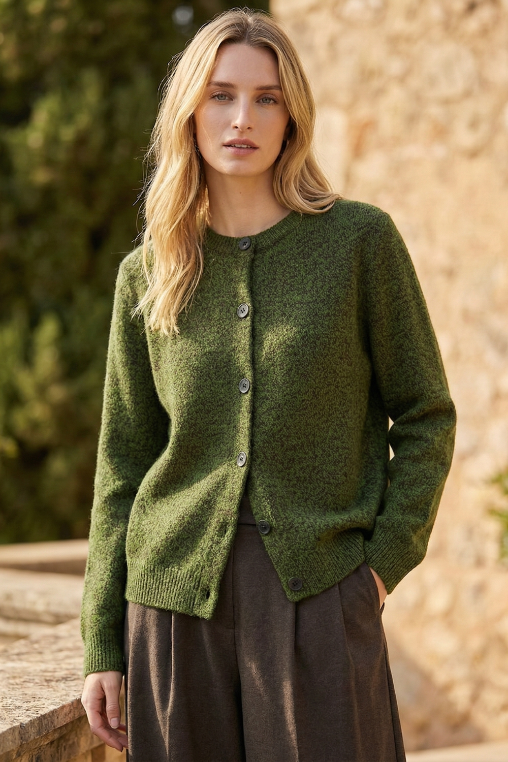 Damen Cardigan mit Rundhals und praktischer Knopfleiste - 4 - Annoboutique
